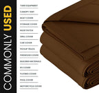 PROTARP Heavy Duty 14 OZ Water Resistant Canvas Tarp, UV Resistant Tarpaulin Cover with Rustproof Brass Grommets, Multipurpose for Canopy, Roof, Camping, Woodpile (Brown 14'X14')