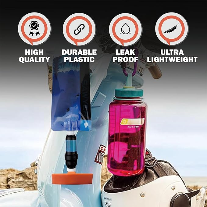 Compatible with Nalgene Wide Mouth Bottles, Water Filter Adapter for Sawyer Squeeze - Water Filtration fixtures for Camping & Hiking.Leak-Proof, Fast Connect-Perfect for Outdoor Adventures (Black)