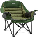Oversized Camping Chair, Portable Folding Camping Chairs with Side Pocket, Cup Holder and Carry Bag, Heavy Duty Outdoor Camping Chairs for Adults, Fishing, Sports, Trip, up to 400lbs, Style 2
