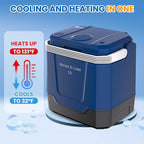 35 QT (33 L) Electric Cooler & Warmer, Portable Car Refrigerator With Automatic Locking Handle, 12V Car Cooler for Vehicle & Trucks, 110V AC Home Power Cord, Plug In Coolers,Blue