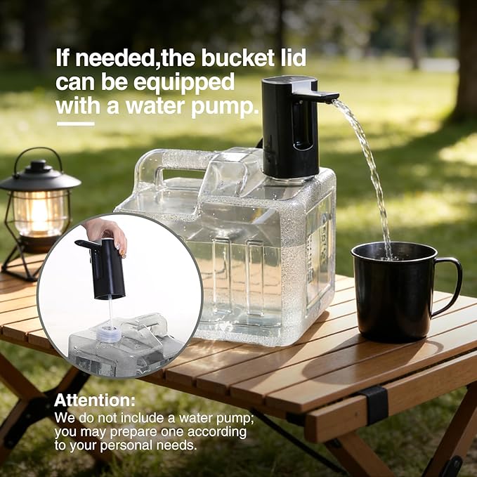 RedSwing 3.2 Gallon BPA Free Water Container, Portable Water Storage Tank with Spigot for Outdoor Camping Travel Hiking, PC Food Grade Thickened Bucket, Grey, 12L