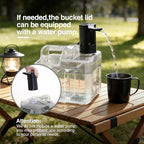 RedSwing 3.2 Gallon BPA Free Water Container, Portable Water Storage Tank with Spigot for Outdoor Camping Travel Hiking, PC Food Grade Thickened Bucket, Grey, 12L