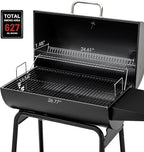 Royal Gourmet CC1830 30 Inch Barrel Charcoal Grill with Warming Rack, Outdoor BBQ Grill with 627 Sq. In. Grilling Space for Backyard, Patio and Parties, Black