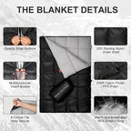 Down Camping Blanket - Lightweight, Packable, Warm & Puffy Outdoor Travel Quilt for Sleep, Hiking, Backpacking, Stadium, Festivals, Water-Resistant Sleeping Bag 55"x79"