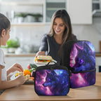 Galaxy Backpack for Men Wolf School Bag for Travel Lightweight Mens Bookbag with Lunch Box for Outdoor Hiking Camping Casual Daycare Back Pack