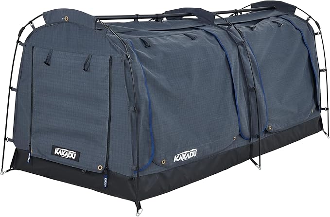 Kakadu Canvas Swag Tent, 1 Person, Australian Polycotton Camping Ground Tent, All Seasons, Waterproof, with 2.75” Foam Mattress, LED Lighting, Carry Bag