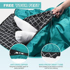 AGEMORE Cotton Flannel Double Sleeping Bag for Camping, Backpacking Or Hiking. Queen Size 2 Person Waterproof Sleeping Bag for Adults Or Teens. Lightweight with Compression Sack