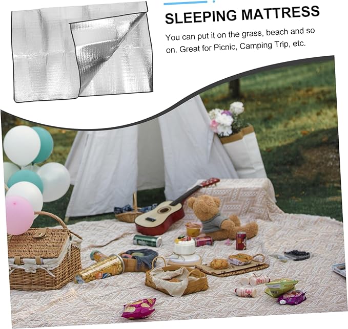Folding Mat Pad Camping Sleeping Pads Aluminum Foil Camping Mat Foam Foil Blanket for Outdoor Sleeping