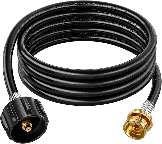 12 FT Propane Hose Adapter 1lb to 20lb, Fit for Mr. Heater Buddy Heater, Blackstone Tabletop Griddle, Coleman Stoves & More - Connects 1 lb Portable Appliances to 20 lb Tanks