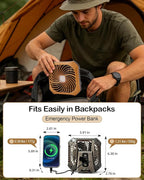 Odoland Portable Camping Fan with LED Lantern, 40H Rechargeable Battery Operated Quiet Tent Fan with Hanging Hook for RV Car Beach Outdoor Hurricane Emergency Outages