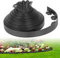 2-Inch x 50 FT Landscape Edging Border with 75 Spikes, Garden Edging Border Lawn Edging Border, Plastic Edging Border Flexible for Garden Flower Beds Lawn Yard Paver Pathway (Black)
