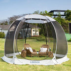 LEEDOR Pop Up Screen House, 6-10-15 Person Outdoor Screen Tent，Camping Screen Room with Carry Bag, Screened Gazebo with Mosquito Netting, Instant UV Resistant Sun Shelter for Garden, Patio, Backyard