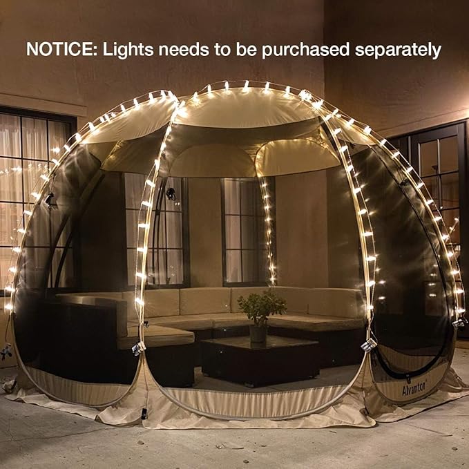 Alvantor Pop Up Screen House Gazebo with Mosquito Netting, Instant UV Resistant Sun Shelter for Patio & Backyard, Portable Canopy Tent for 2-10 Person