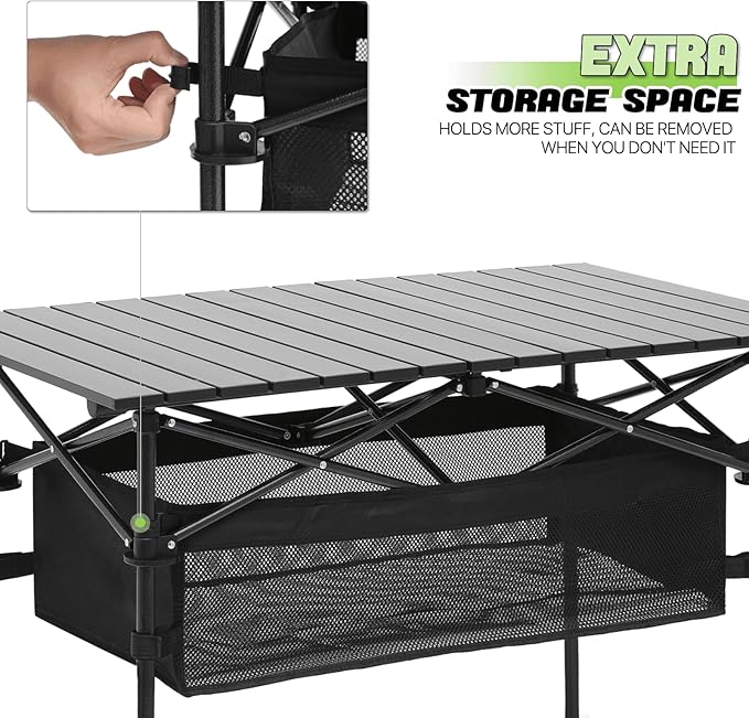 Outdoor Folding Portable Picnic Camping Table, Aluminum Roll-up Table with Easy Carrying Bag for Indoor,Outdoor,Camping, Beach,Backyard, BBQ, Party, Patio, Picnic (Large)