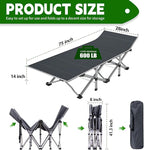 NAIZEA Folding Camping Cots for Adults, Folding Cot with Mattress, Camping Foldable Bed, Portable Military Cot, Double Layer Oxford Strong Heavy Duty Sleeping Cots for Camp Office Travel