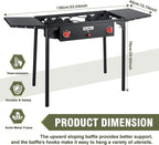 Bestfire 2 Burner Propane Camping Stove,150,000 BTU,Exclusive One-Touch Auto Ignition (Safer & Convenient),2 Side Shelves,CSA-Certified,30s Tool-Free Setup,Portable for Camping, Estufa De Gas Portatil