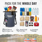 20L Waterproof Cooler Roll Top Backpack Sack, Heavy-Duty Soft Insulated Bag Doubles as Dry Bag, Holds 24 Cans...14+ with ice, Ideal for Boating, Fishing, Kayaking, Hiking, Beach, Camping