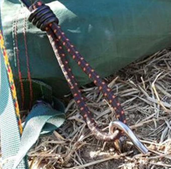 Bungee Cords Heavy Duty Outdoor by Garloy,10 Pcs Mini Bungee Cords with Hooks,Durable Rubber Canopy Ties Ideal for Tarps Tents Wire Racks and Other Camping Accessories
