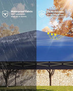 10x10 Pop Up Canopy Tent, Instant Outdoor Canopy with 3 Adjustable Heights, Includes 4 Sandbags & Carry Bag, UV Protection & Waterproof for Parties, Camping, Beach