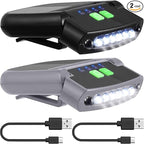 Mudder LED Clip on Cap Lights USB Rechargeable Cap Flashlight Clip Waterproof Ultra Bright Hat Flashlight Headlamp for Fishing Camping Hand Work