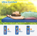 BestComfort Sleeping Pad for Camping with 2-in-1 Air Pump Sack Carry Bag, 4inch Inflatable Camping Mattress for Backpacking Hiking Car Traveling, Waterproof Ultralight Camping Sleeping Mat, Blue