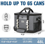 INSMEER Insulated Cooler Bag 65Cans/32 Cans Large Cooler Bag Soft Sided Cooler with Shoulder Strap, Collapsible Leakproof Portable Coolers for Camping/Beach/Food Delivery/Shopping/Outdoor/Picnic