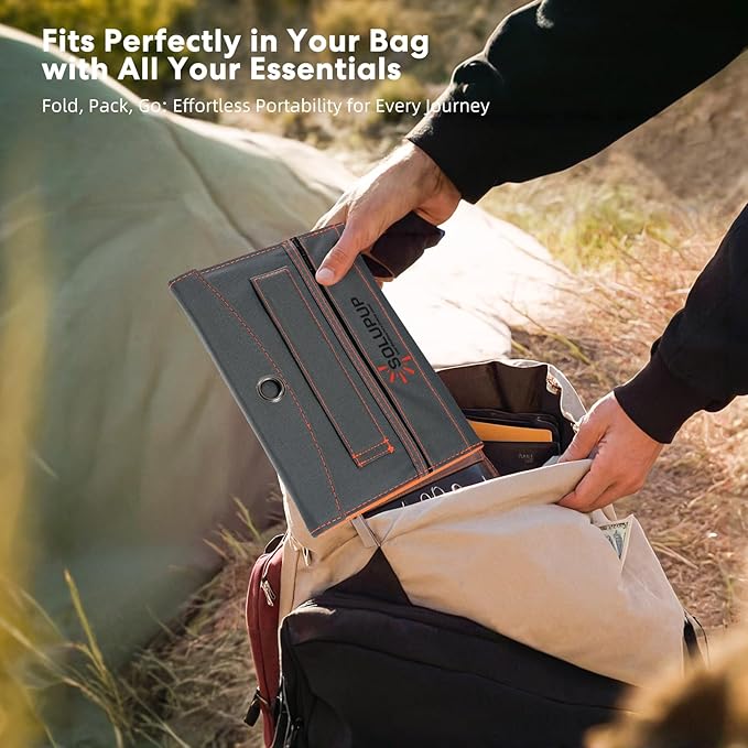 10000mah Solar Charger Power Bank, 30W Foldable Portable Solar Panel, Fast Charging with 1 Type-C & 2 USB-A Ports, Ipx5 Waterproof, for Phone, Tablets & Multiple Devices, Camping Outdoor Use