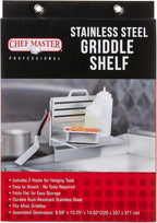 Chef Master Steam Pan Insert & Adjustable Griddle Shelf Set – Organizer & Condiment Holder for Utensils, Ingredients & BBQ Cooking - Grill Accessories for Outdoor Grill - 90260 & 90316