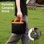 INFOOD Propane Camping Stove 20,000 BTU - Portable 2 Burner Gas Stove with Adjustable Flame Control, Piezo Ignition, Carry Bag & Propane Adapter Hose, Folding Design for Camp, BBQ, Tailgating, Green