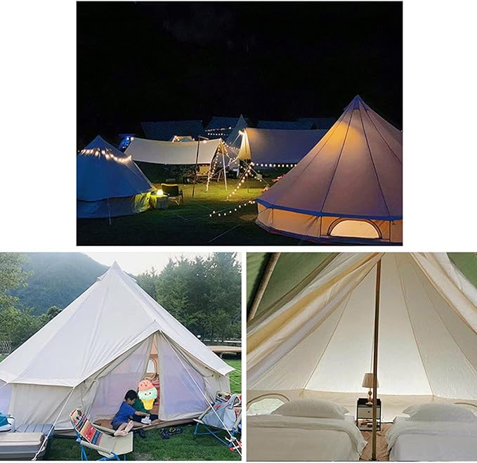 Outdoor Camping Tent, 5-6 Person Tent, Outdoor Waterproof Cotton Canvas, Family Camping Bell Tent, Easy Set Up for Camp Backpacking Hiking Outdoor Interesting