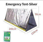 Emergency Survival Tent 2-Person Mylar Tube Tent – Windproof & Waterproof All-Weather Life Shelter, Must-Have Survival Gear for Camping, Hiking, Outdoor Emergencies & Survival Kits. Silver