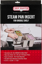 Chef Master Steam Pan Insert for Griddle Shelf Set – Fits 1/3, 1/6 & 1/9 Steam Pans - Keeps Your Ingredients in One Place - Grill Accessories For Restaurants, Diners & Food Trucks - Fits 90260