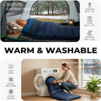 Cotton Flannel XXL Sleeping Bags for Adults Cold Weather Camping Sleeping Bag for Adults Kids Teens with Compression Sack,Camping Gear for Traveling,Hiking,Climbing,Outdoor,Indoor