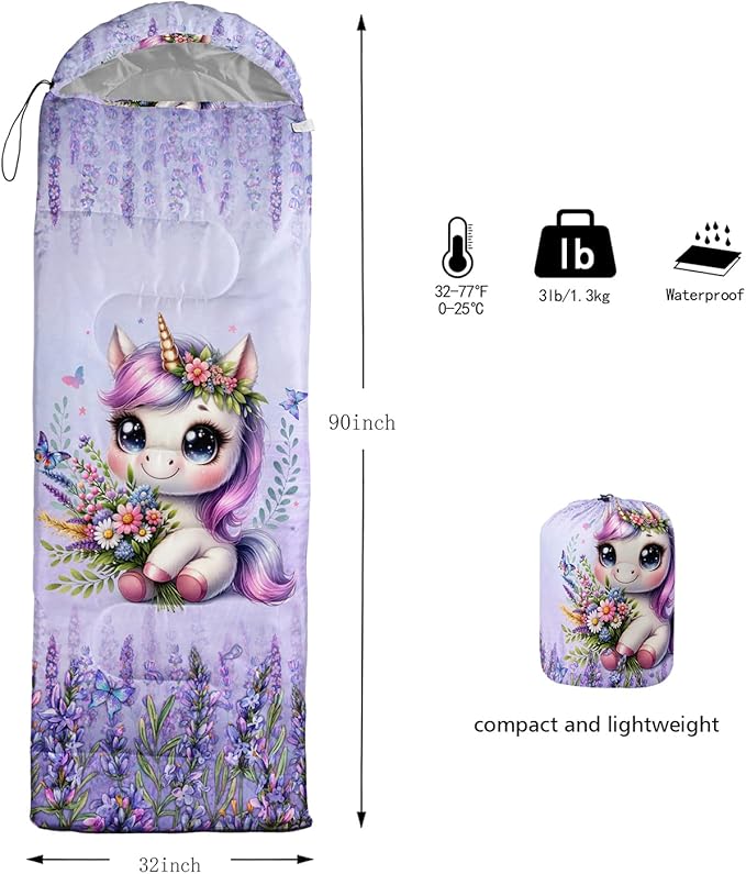 HOSIMA Dear Hunting Pattern Cold Weather Sleeping Bags for Kids Adults,Black Light Weight Waterproof Sleeping Bags for Outdoors Hiking.
