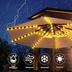 ZNYCYE Solar Umbrella Lights, 8 Strands Patio Umbrella Lights Outdoor with 8 Modes 3V Solar Panel Clip 112 Led Outdoor Waterproof for Beach Deck Garden Camping Tents Party Decoration(Warm White)
