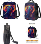 Elephant Backpack with Lunch Bag Animal Backpack for Kids Lightweight Portable Kids Bookbag and Lunch Box Set Boys 4 in 1 School Bag for Boys 7-8 Travel Daypack Camping Outdoor