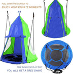 Hanging Tree Swing Tent Waterproof Backyard Hammock Chair Max Capacity 600lbs Detachable Play Tent Swing Play House Castle Nest Pod Indoor Outdoor Bedroom Ceiling Hanging Tent Camping Tree House