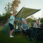 Night Cat Cabin Tent with Vestibule: 3 Persons Pop Up Camping Tent Double Layers Easy Quick Setup Waterproof