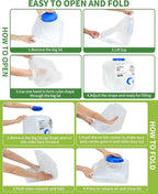 2 Pack 5.3 Gallon Collapsible Water Container Camping Water Container with Spigot,Portable Collapsible Water Jug Water Storage Containers for Outdoors Traveling Emergency,1 Extra Spigot Provided