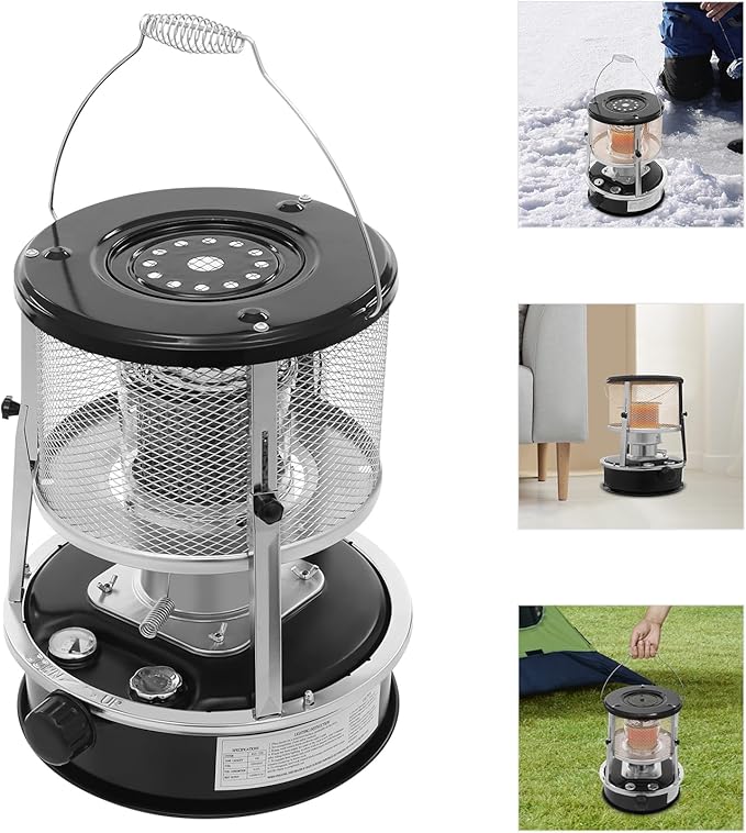 9000BTU Kerosene Heater & Stove, Portable Non Electric Kerosene Heaters, Outdoor Camping Portable Camp Tent Heater (Black)