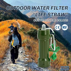 Life Straw Water Filter for Drinking Survival, Portable Water Purifier and Filtration System for Camping, Hiking, Travel, and Emergency Preparedness (Green)