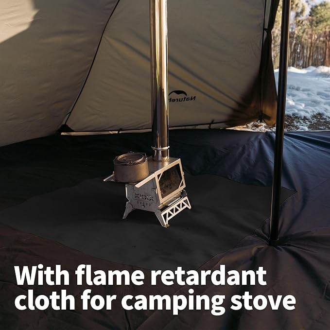 Naturehike Ranch Fire Teepee Tent, Cold Weather Winter Hot Tent with Stove Jack, 4-6 Person Waterproof Windproof 4 Season Tents for Camping