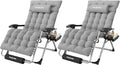 Amopatio Oversized Zero Gravity Chair, Reclining Camping Lounge Chair Upgraded Lock and Footrest, Cup Holder, Removable Cushion & Headrest Folding Patio Recliner for Indoor Outdoor