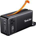 Portable Power Station with AC Outlet Power Bank for Camping Essentials Small Electric Mini Generator Large Lithium Battery Plug in Output 60W Type-C Laptop Home Backup Outdoor Emergency 99.9Wh, Black