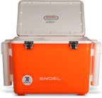 Engel UC30 30qt Leak-Proof, Air Tight, Fishing Drybox Cooler with Built-in Fishing Rod Holders, Also Makes The Perfect Hard Shell Lunchbox for Men and Women in White