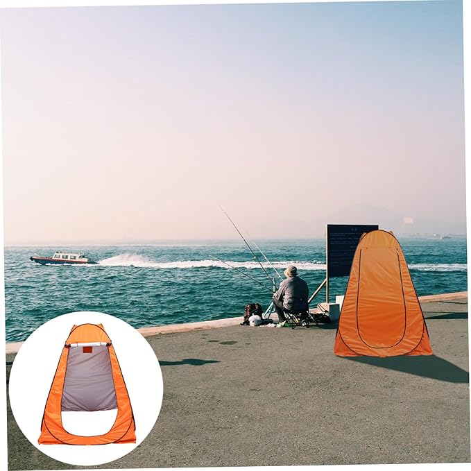 Fully Automatic Outdoor Changing Tent Quick-Open Shower Privacy Tent for Camping Fishing and Hiking Orange Double Ergonomic Design Spacious