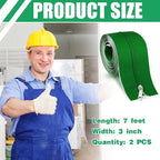 Tigeen 2 Roll Heavy Duty Zipper Door for Dust Barriers 7 ft x 3 Inch Self Adhesive Construction Zipper Door for Greenhouse Tent Accessories (Green)
