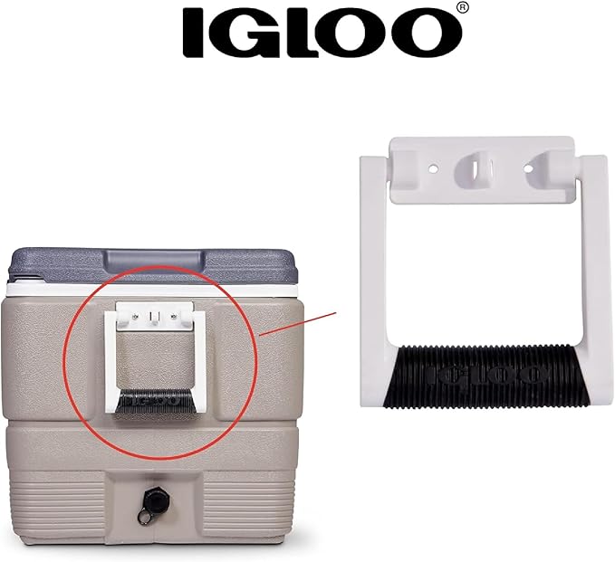 Igloo Premium Comfort Rubber Grip Swing-Up Handle, 25-75 Qt Coolers, White (1 Handle)