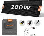 Portable Solar Panel 200 Watt Foldable 200W Solar Cell Solar Charger for Power Station, Waterproof w/Adjustable Kickstand XT60 Anderson DC 8mm Connector for Camping, Off Grid Living
