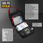 Everlit 180 Pieces Tactical First Aid Kit IFAK Molle EMT Pouch Outdoor Camping Emergency Kits for for Camping Boat Hunting Hiking Home Car Earthquake and Adventures Black